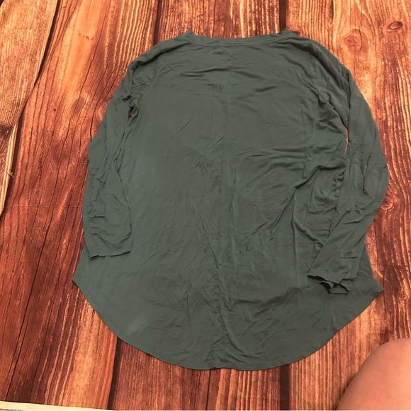 Women’s Zenana V-Neck Turquoise Long Sleeve Shirt Size XL - Picture 5 of 5